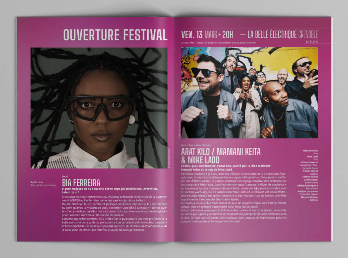 Brochure Festival Détours de Babel 2026, ouverture