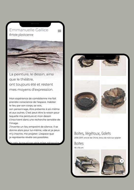 Site Web Emmanuelle Gallice, artiste plasticienne