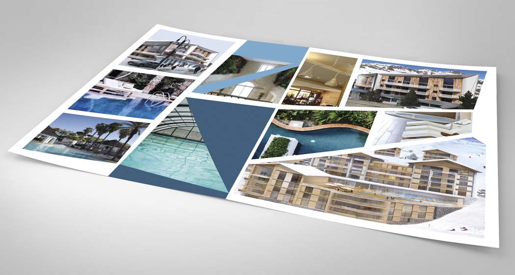 Création brochure architectes et promoteurs immobiliers pour des résidences de luxe, intérieur