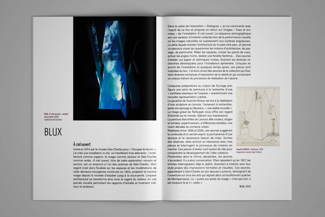 Design et mise en page du catalogue d'exposition 