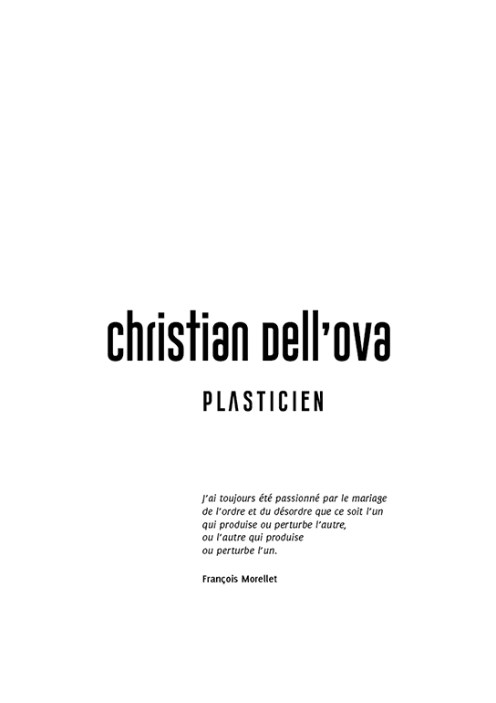 Design dossier artistique Christian Dell'ova, plasticien
