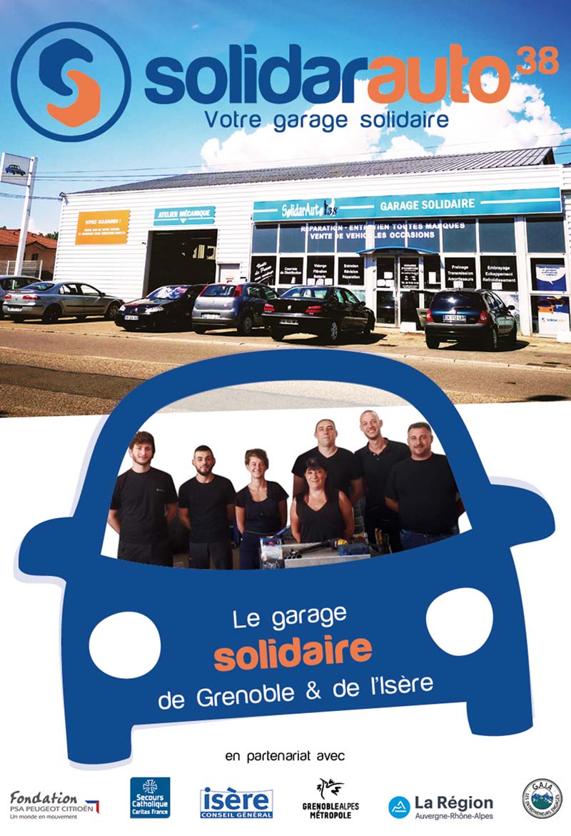 Plaquette partenaires Solidarauto, garage solidaire