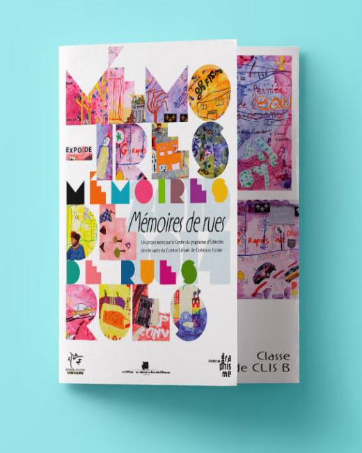 Dépliant, livrets pédagogiques, catalogues expo et groupes musique, Centre du graphisme Échirolles