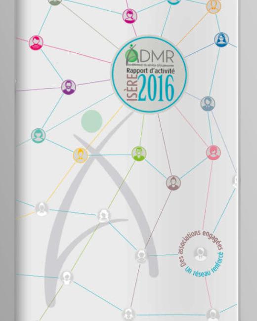Identité visuelle rapports d'activité, ADMR Isère